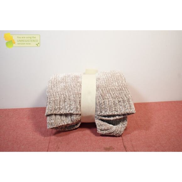 Threshold 50"x60" Shiny Chenille Throw Blanket Neutral* - Picture 1 of 4
